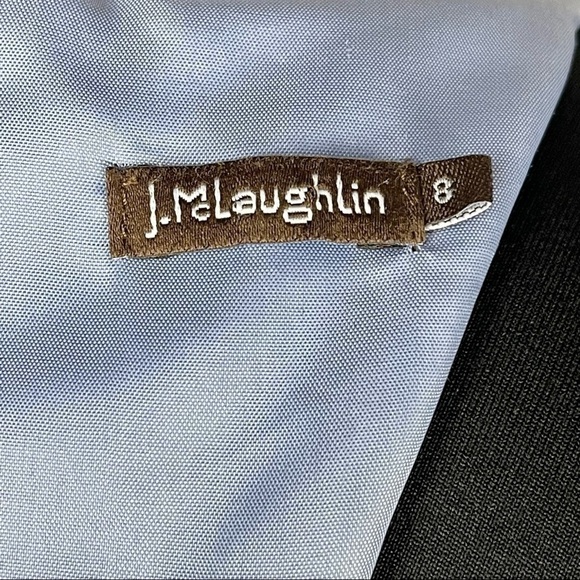 J. MCLAUGHLIN BLUE WOOL CASHMERE SLEEVELESS VISIBLE STITCH SHEATH DRESS - Picture 13 of 14